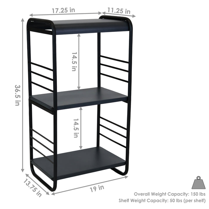 Sunnydaze 36.5 in Modern Rounded Edge Iron and Steel Firewood Log Rack Image 3