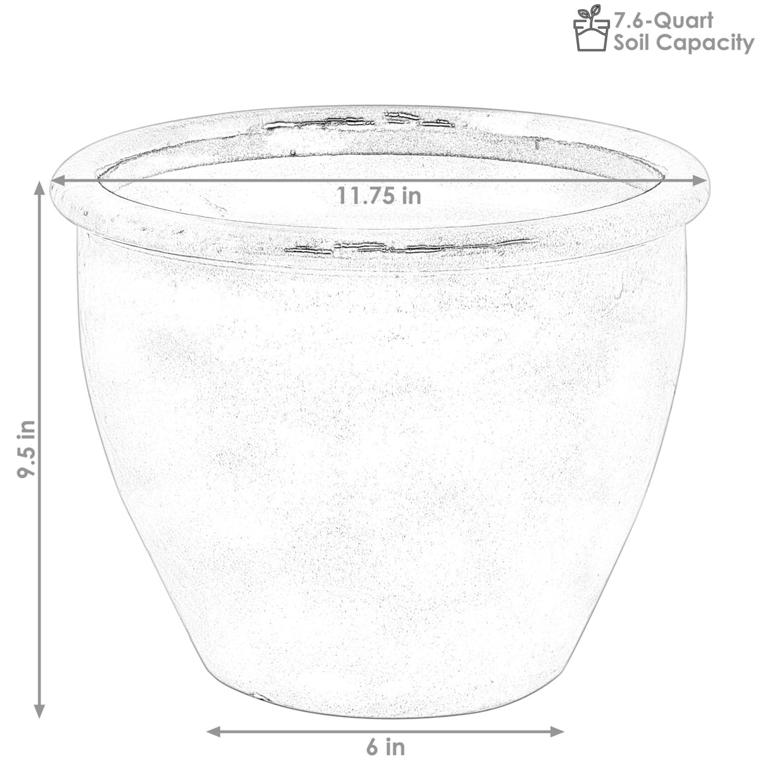 Sunnydaze 12 in Chalet Glazed Ceramic Planter - Seafoam - Set of 2 Image 3