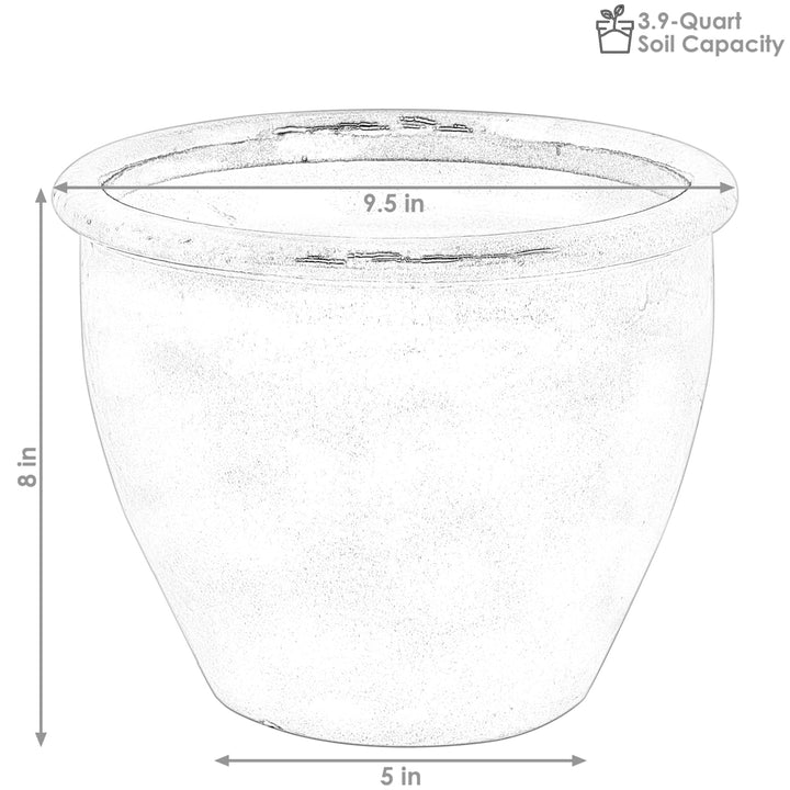 Sunnydaze 9 in Chalet Glazed Ceramic Planter - Forest Lake Green - Set of 2 Image 3