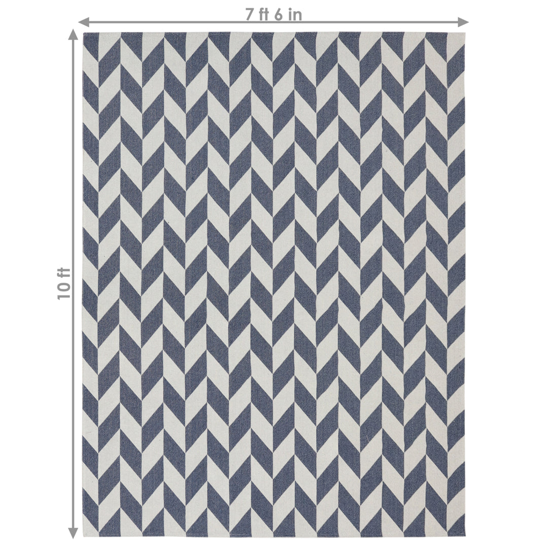 Sunnydaze Geometric Affinity Indoor Area Rug - Steel Blue - 8 ft x 10 ft Image 3