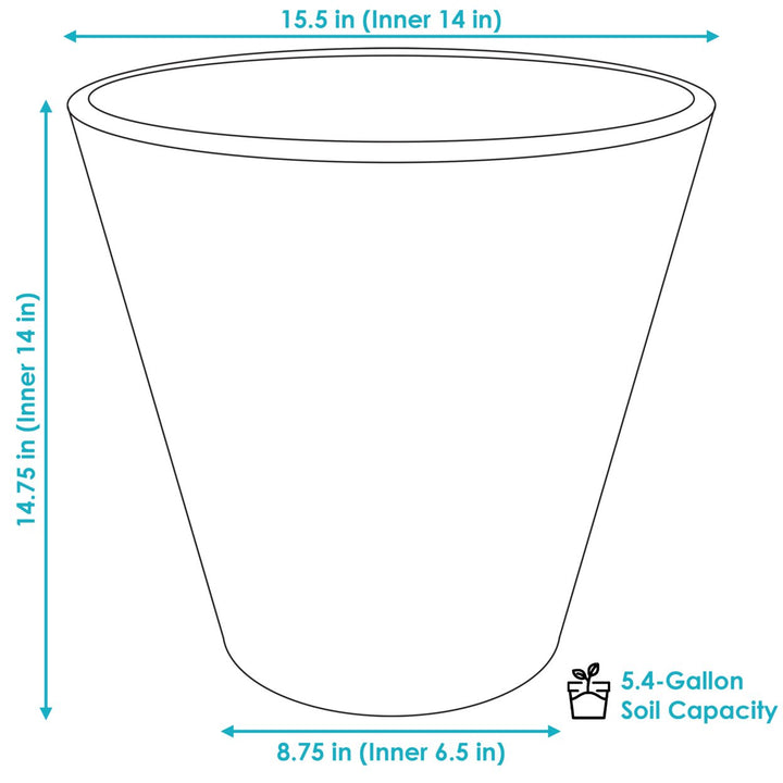 Sunnydaze 16 in Walter Polyresin Planter with UV-Resistance - Beige Image 3