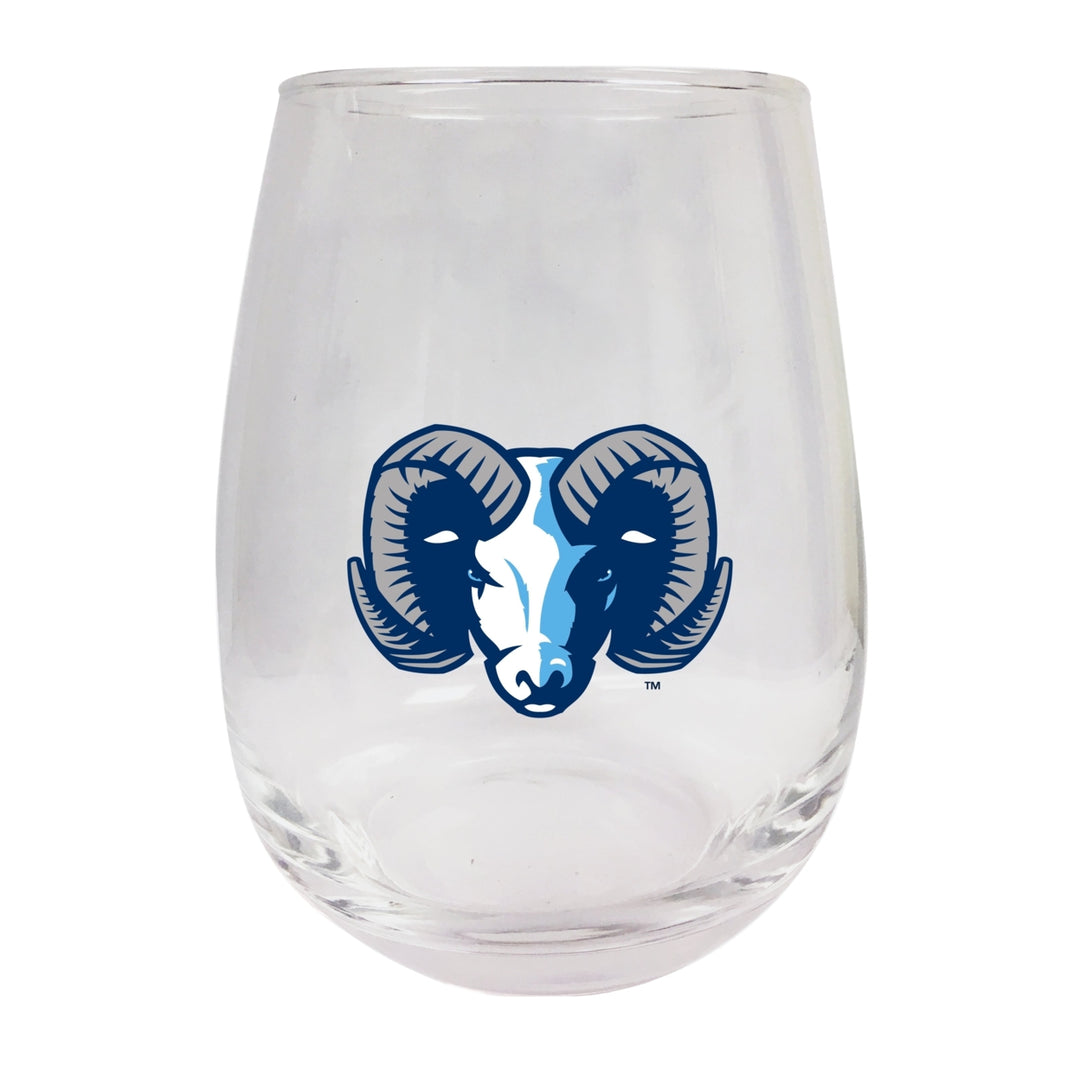 Rhode Island University Stemless Wine Glass - 9 oz. Officially Licensed NCAA Merchandise Image 1