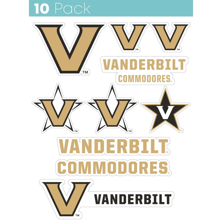 Vanderbilt University 10-Pack, 4 inches in size on one of its sides NCAA Durable School Spirit Vinyl Decal Sticker Image 1