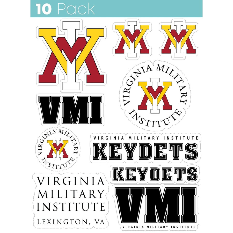 VMI Keydets 10-Pack, 4 inches in size on one of its sides NCAA Durable School Spirit Vinyl Decal Sticker Image 1