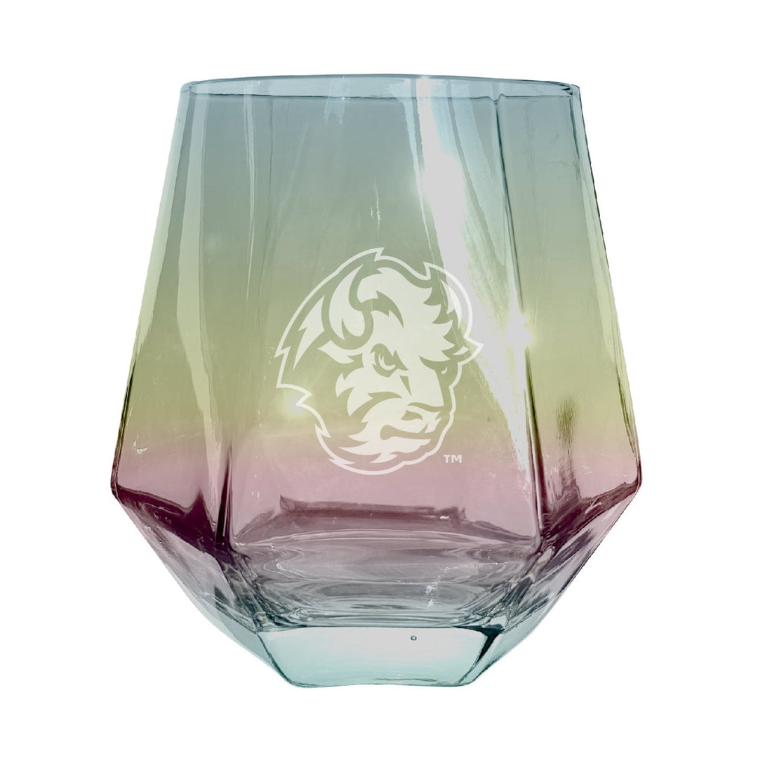 North Dakota State Bison Tigers Etched Diamond Cut 10 oz Stemless Wine Glass - NCAA Licensed Image 2