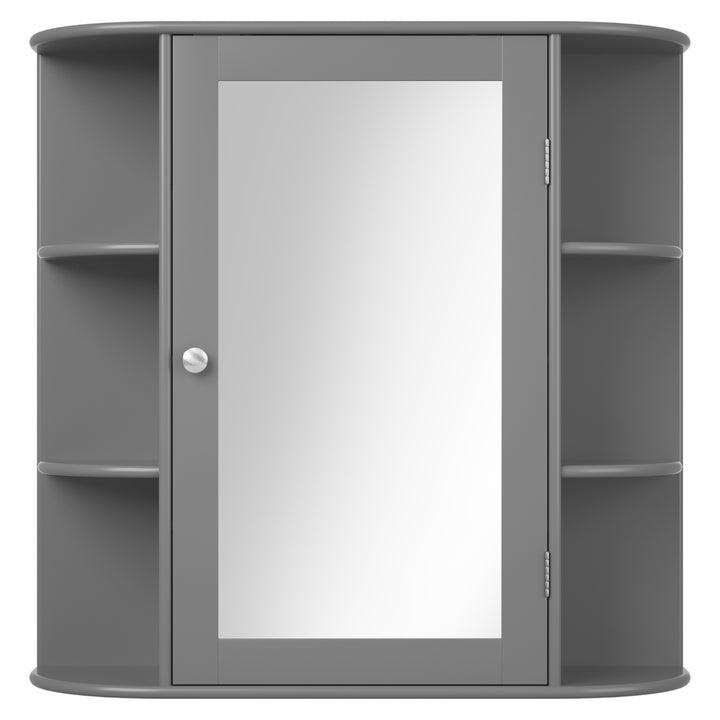 Multipurpose Mount Wall Surface Bathroom Storage Cabinet Mirror Grey Image 10