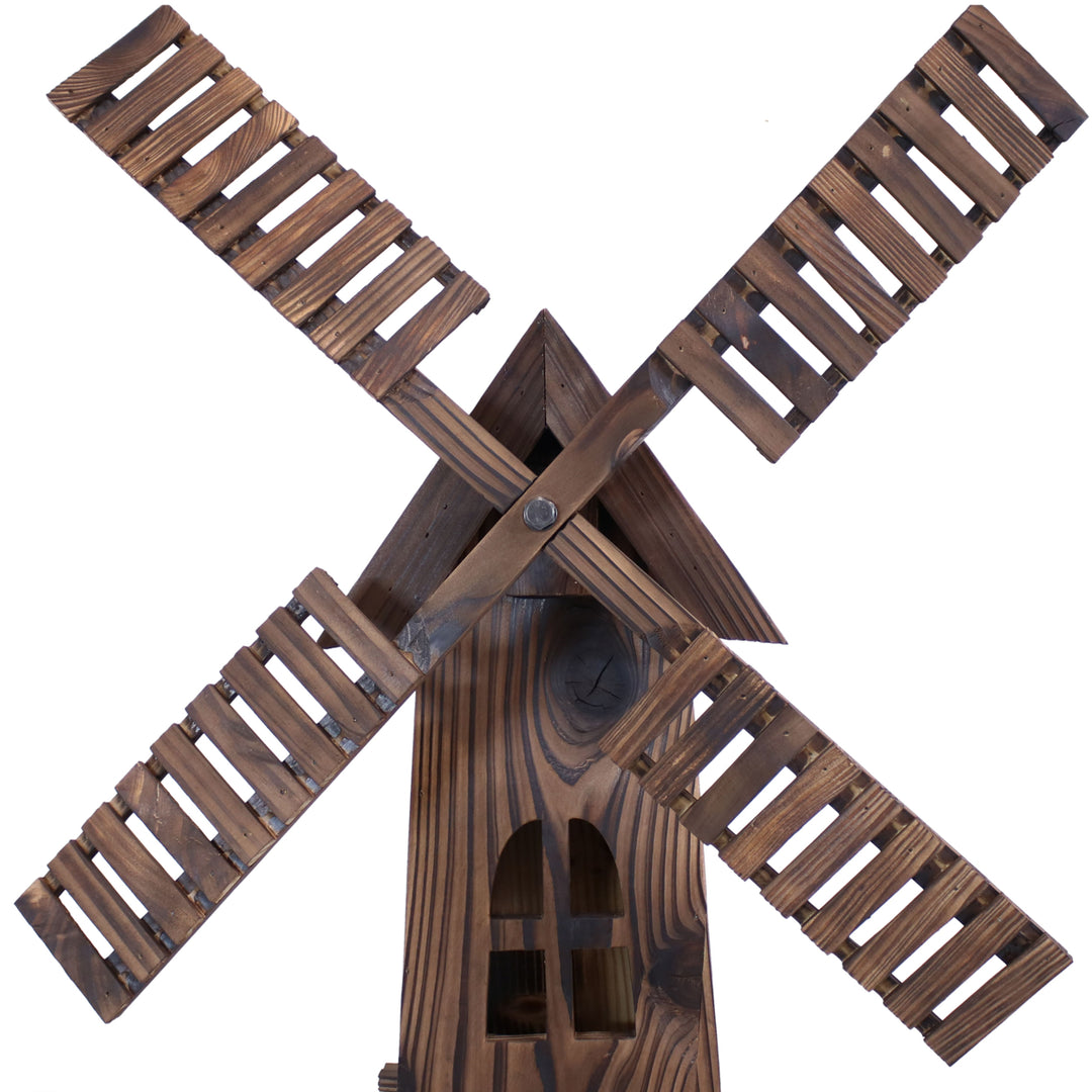 Sunnydaze Dutch Windmill Outdoor Decorative Wood Yard Art Statue - 39 in Image 5