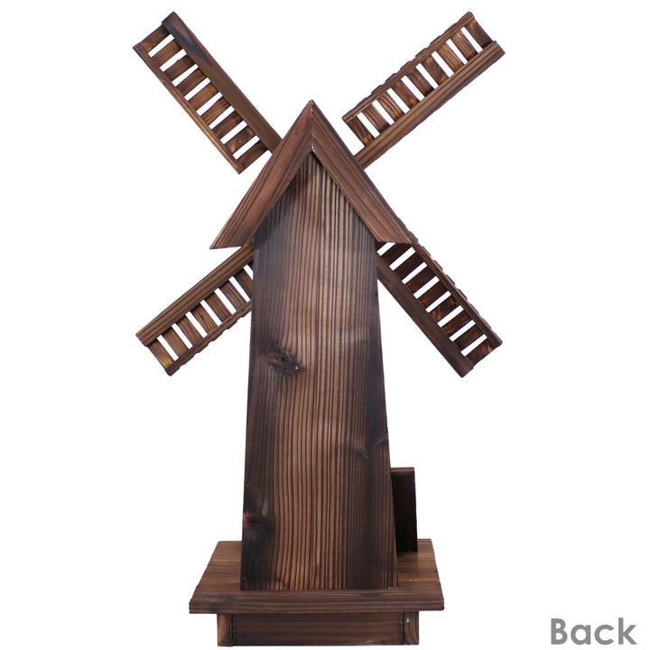 Sunnydaze Dutch Windmill Outdoor Decorative Wood Yard Art Statue - 39 in Image 8
