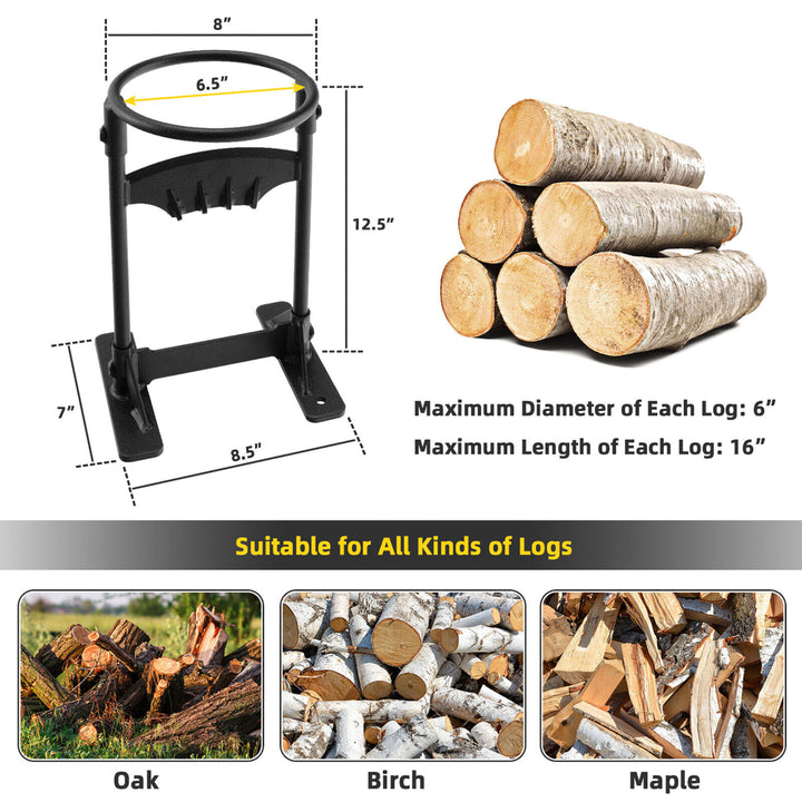 Firewood Kindling Cracker Splitter Manual Steel Log Cutter Wedge Tool for Home Image 2