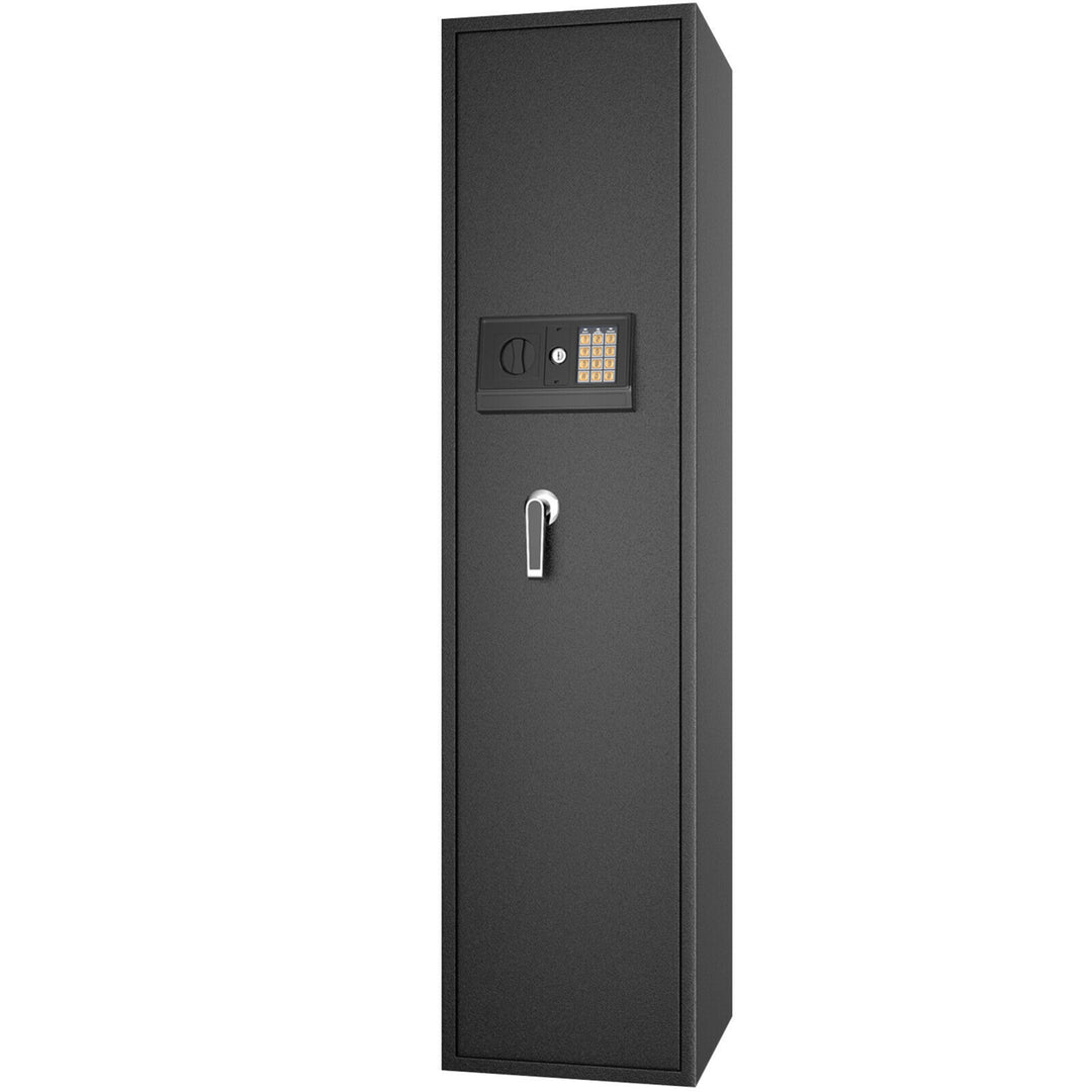 Large Rifle Safe Quick Access 5-Gun Storage Cabinet w/ Pistol Lock Box Image 10