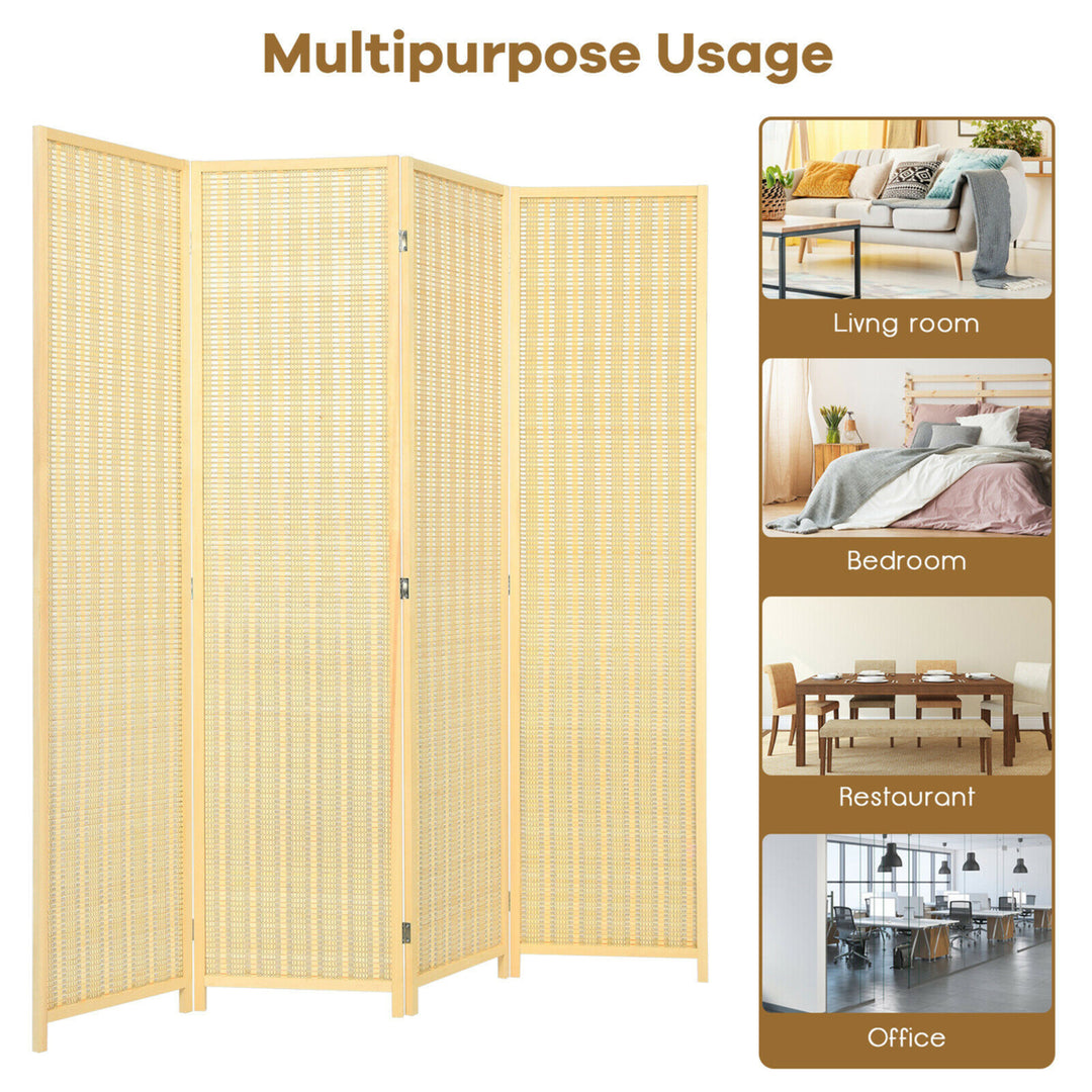 4 Panel Room Divider Screen Portable Folding 6 ft Partition Screen Image 7