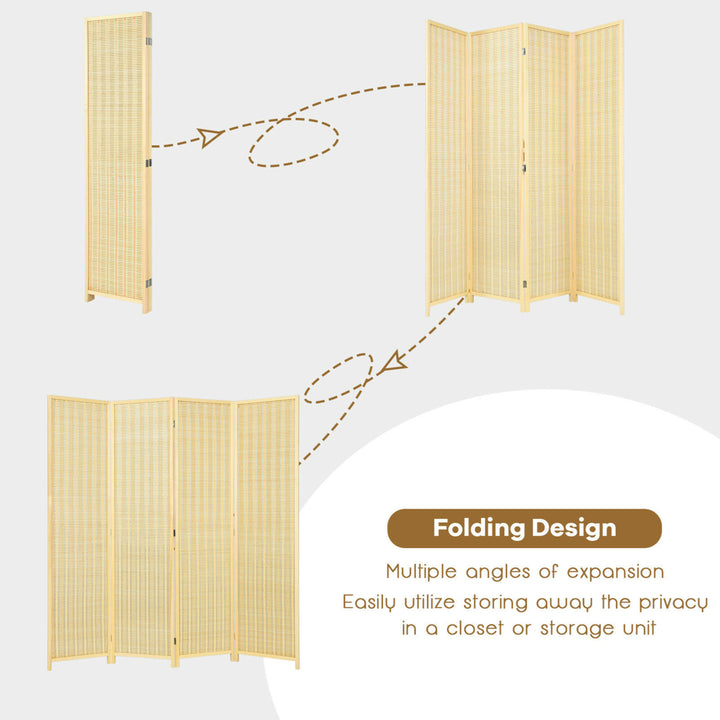 4 Panel Room Divider Screen Portable Folding 6 ft Partition Screen Image 10