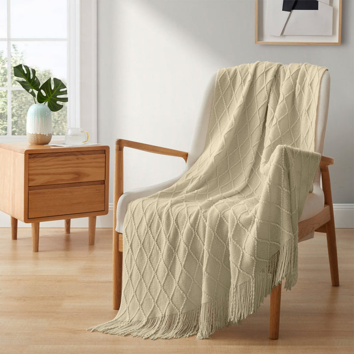 Peace Nest Ultra Soft Diamond Knit Throw Blanket 50"x60"-Cozy Family Deal-Buy 2 blankets and get 1 FREE of same color Image 9