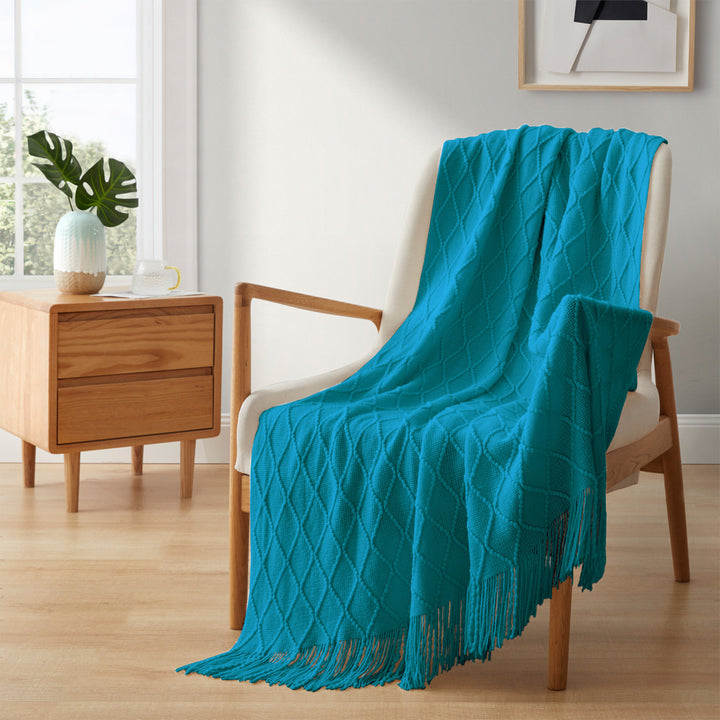 Ultra Soft Diamond Knit Throw Blanket 50"x60"-Perfect for Year-round Comfort Image 11
