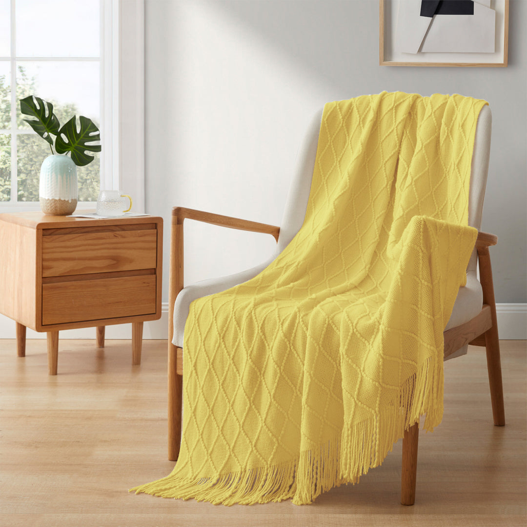 Ultra Soft Diamond Knit Throw Blanket 50"x60"-Perfect for Year-round Comfort Image 12