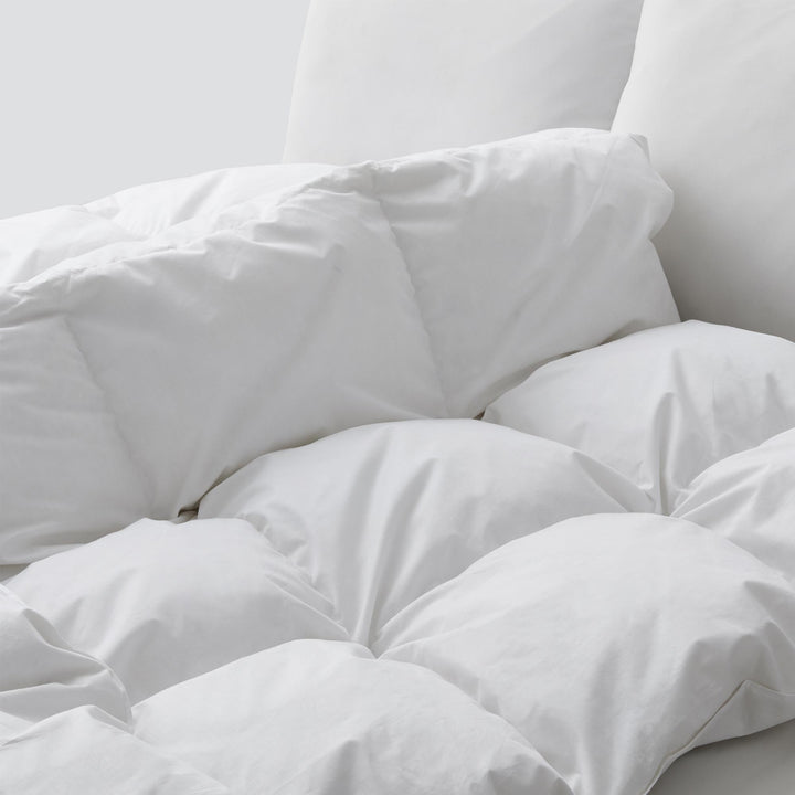 White Goose Feather and Down Comforters, Lightweight and Medium Weight Duvet Insert Image 5