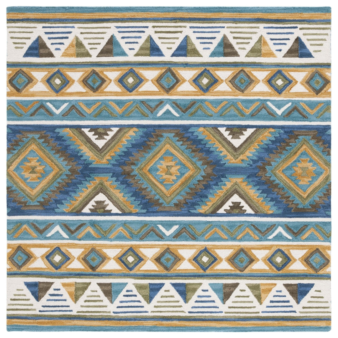 SAFAVIEH Aspen APN351M Handmade Blue / Ivory Rug Image 3