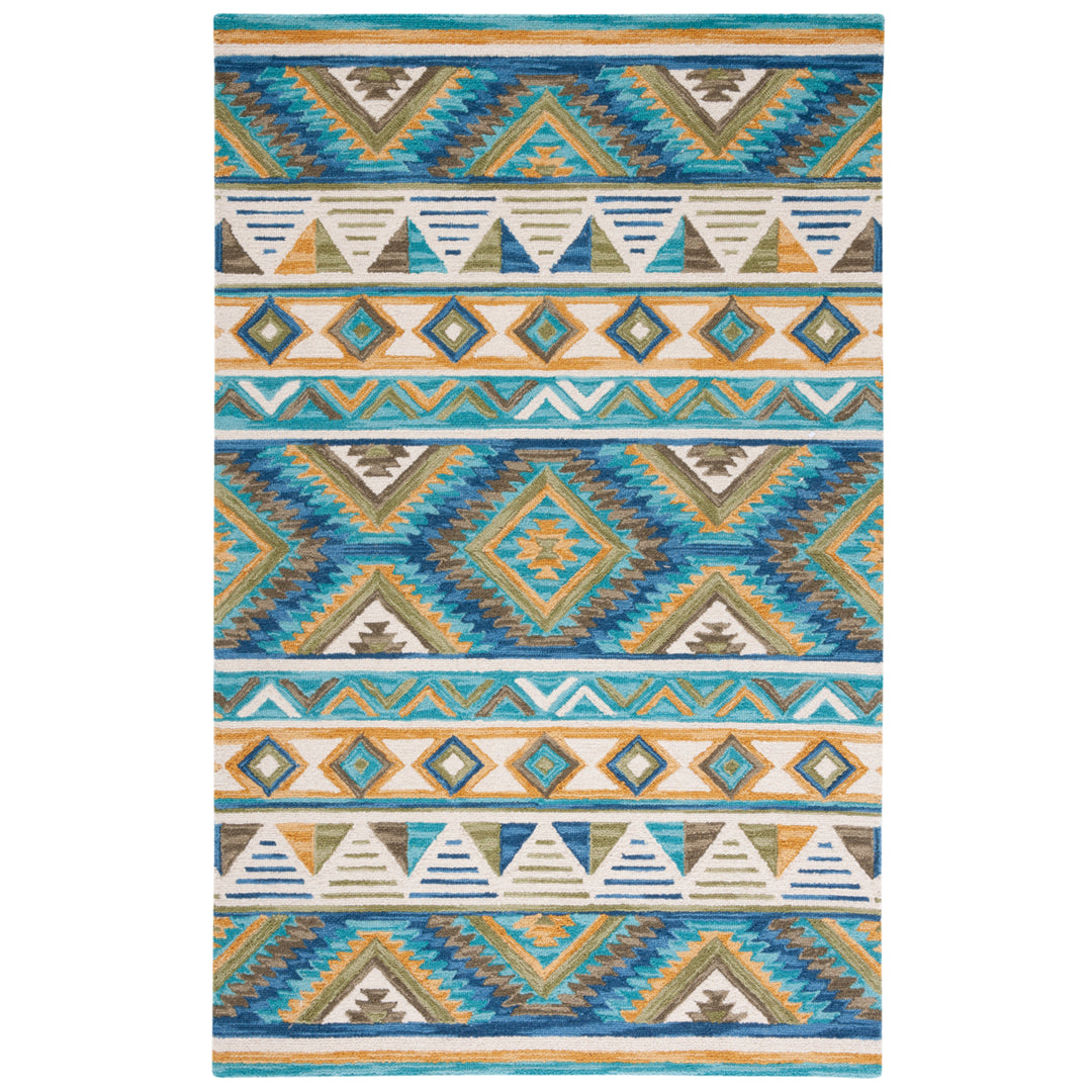 SAFAVIEH Aspen APN351M Handmade Blue / Ivory Rug Image 4