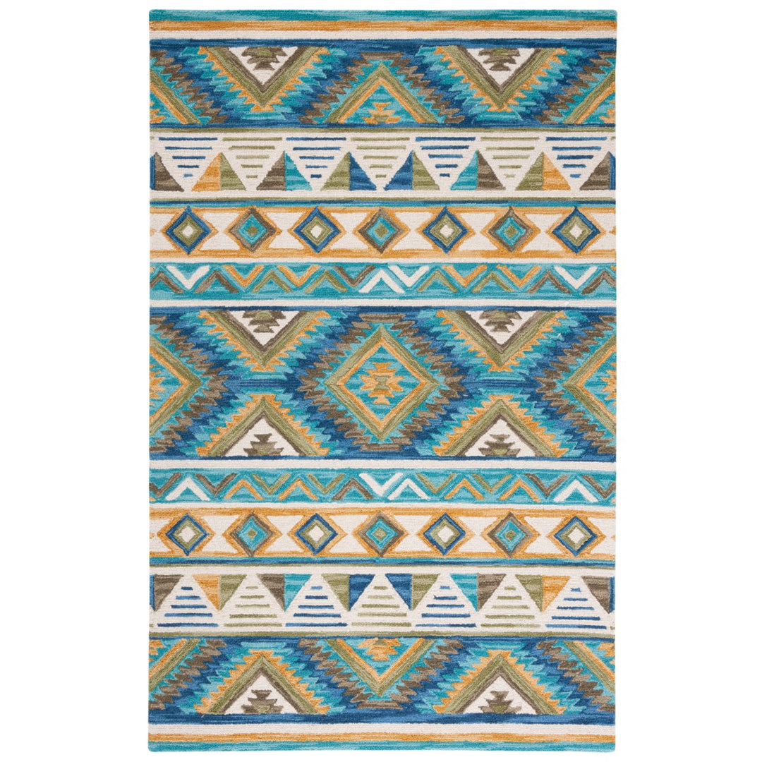 SAFAVIEH Aspen APN351M Handmade Blue / Ivory Rug Image 1