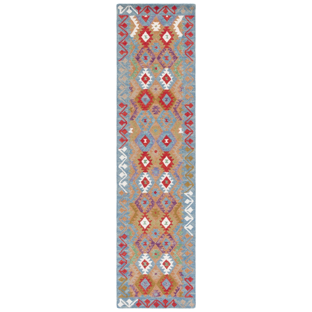 SAFAVIEH Aspen APN351M Handmade Blue / Ivory Rug Image 6