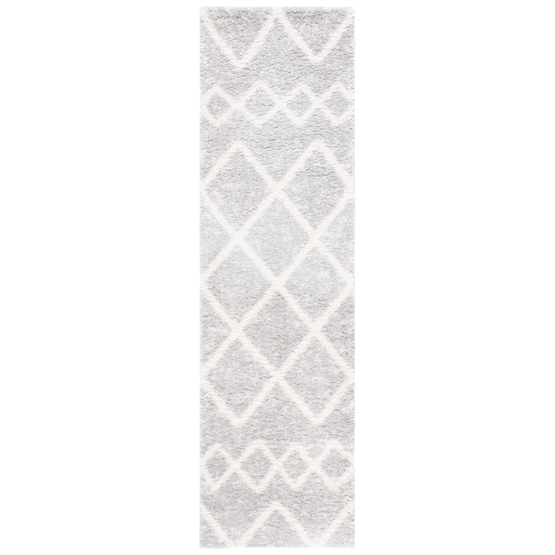 SAFAVIEH BER569F Berber Shag Grey / Dark Grey Image 1