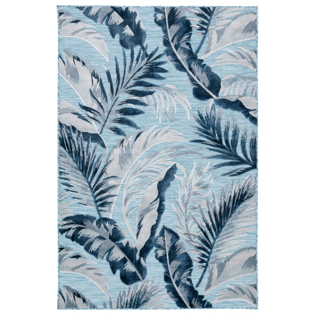 SAFAVIEH Cabana Collection CBN405M Blue / Grey Rug Image 1