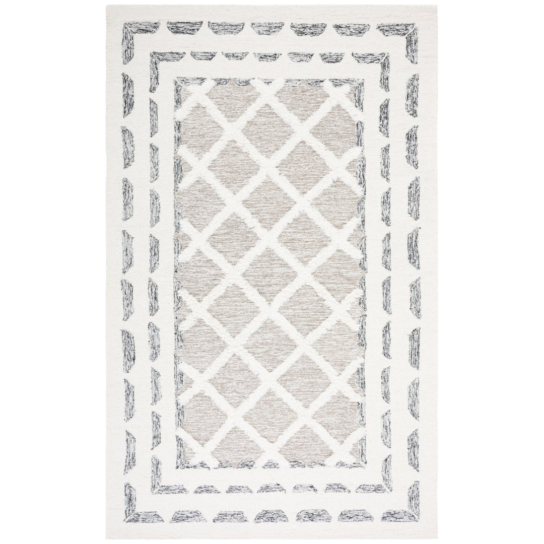 SAFAVIEH Casablanca CSB975F Handmade Grey / Ivory Rug Image 1