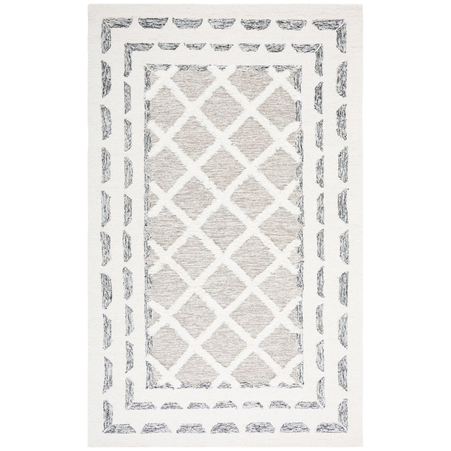 SAFAVIEH Casablanca CSB975F Handmade Grey / Ivory Rug Image 1