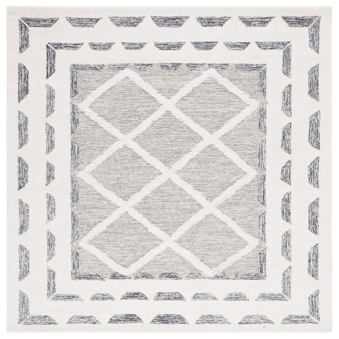 SAFAVIEH Casablanca CSB975F Handmade Grey / Ivory Rug Image 1