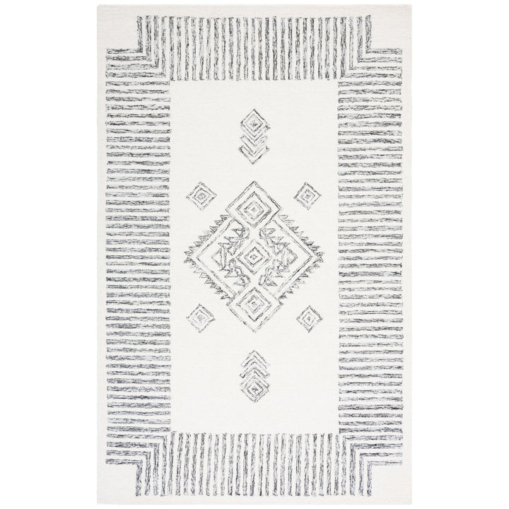 SAFAVIEH Casablanca CSB975F Handmade Grey / Ivory Rug Image 1