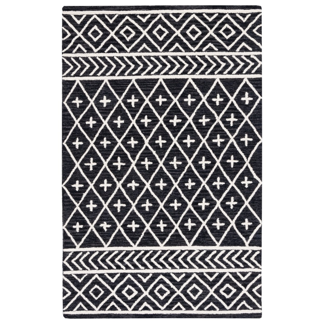 SAFAVIEH Metro MET454Z Handmade Black / Beige Rug Image 5