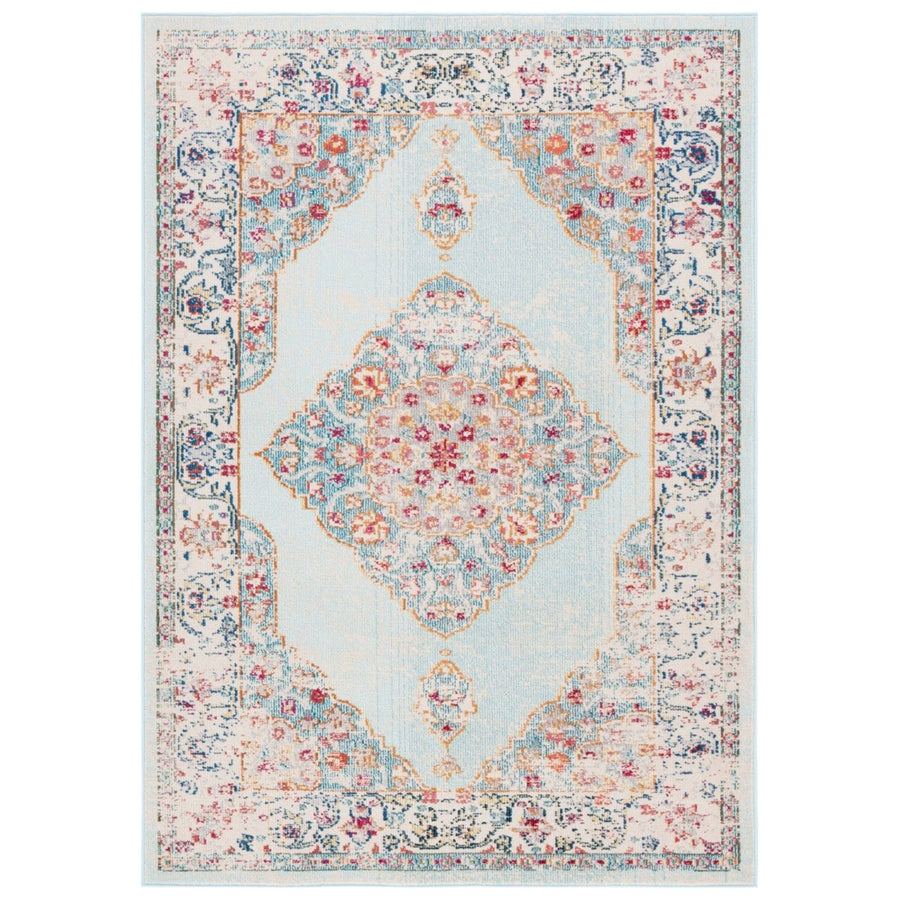 SAFAVIEH Micro-Loop MLP503G Handmade Ivory / Blue Rug Image 1