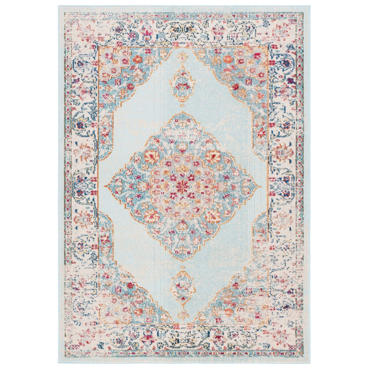 SAFAVIEH Micro-Loop MLP503M Handmade Blue / Ivory Rug Image 1