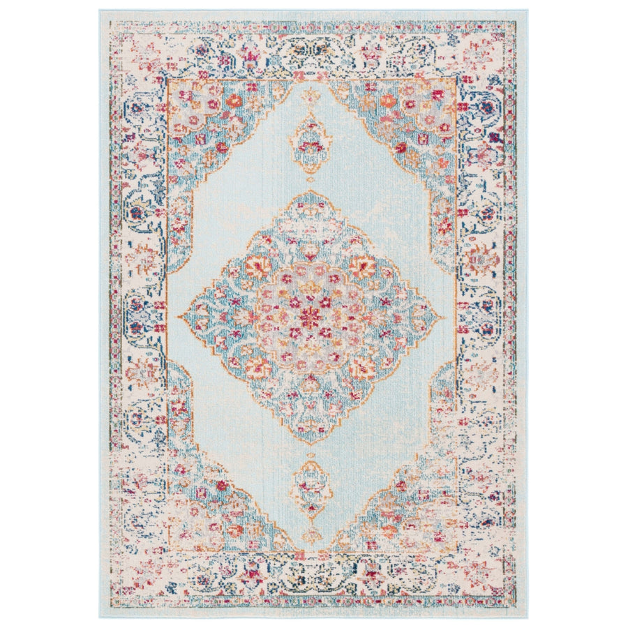 SAFAVIEH Micro-Loop MLP503M Handmade Blue / Ivory Rug Image 1