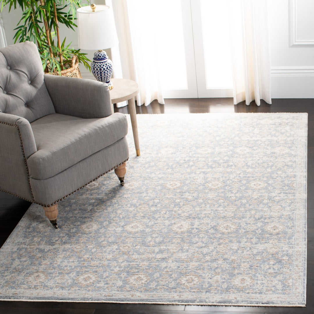 SAFAVIEH Micro-Loop MLP503M Handmade Blue / Ivory Rug Image 10