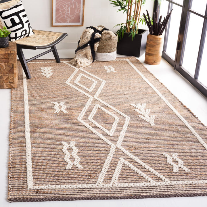 SAFAVIEH Natural Fiber NF826H Charcoal / Natural Rug Image 8