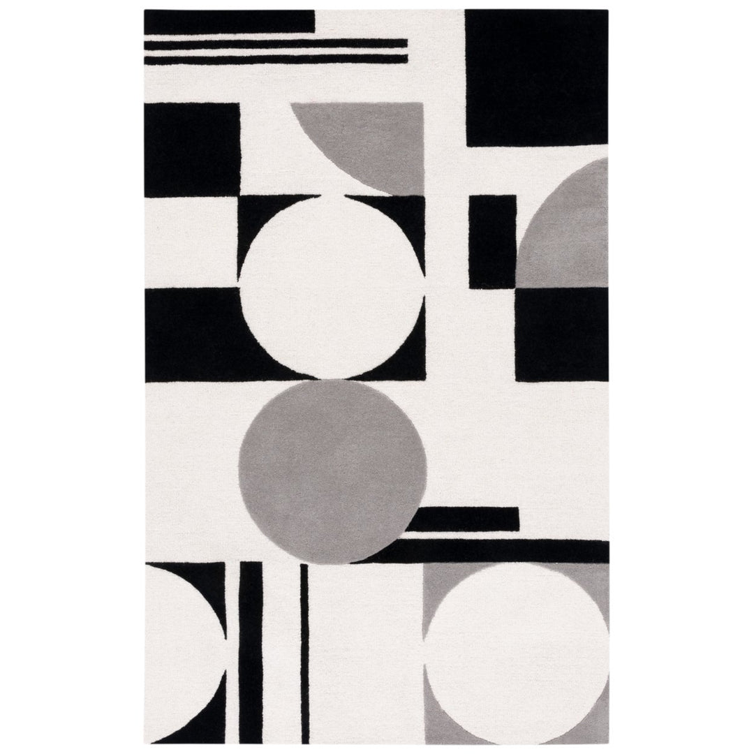 SAFAVIEH Portofino Shag Collection PTS215A Ivory/Grey Rug Image 5