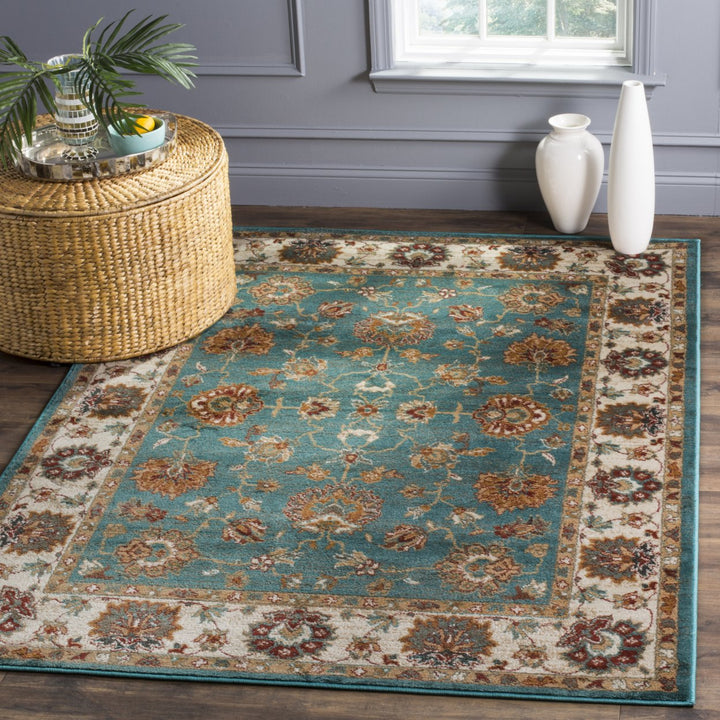 SAFAVIEH Skyler Collection SKY504B Beige / Grey Blue Rug Image 4