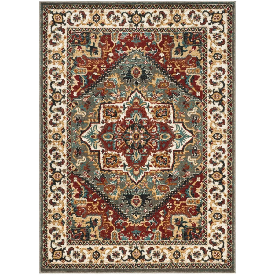 SAFAVIEH Skyler Collection SKY506F Grey Beige / Blue Rug Image 1