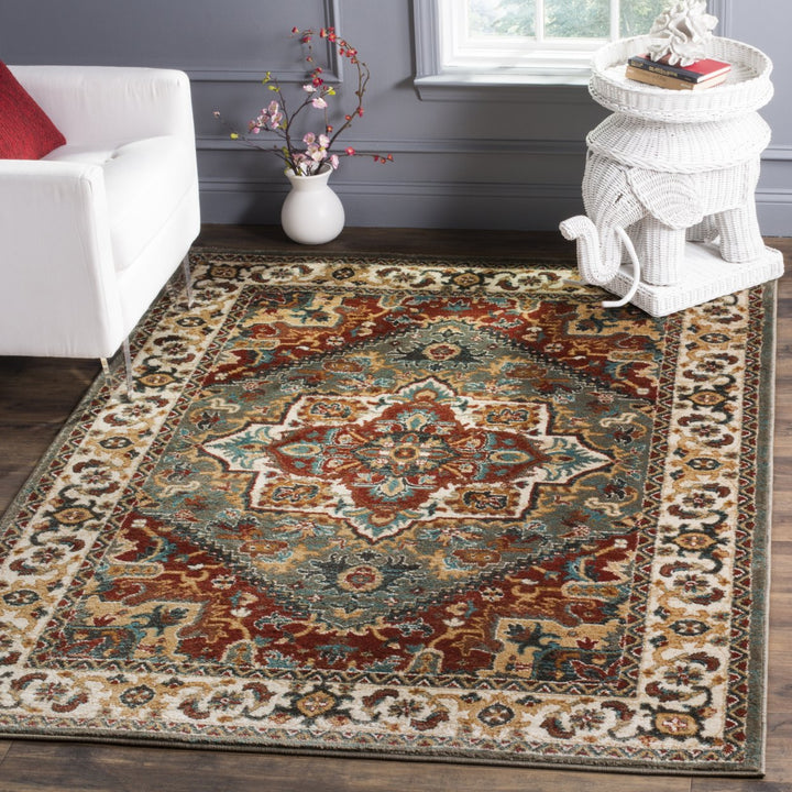 SAFAVIEH Skyler Collection SKY504M Light Blue / Grey Rug Image 4