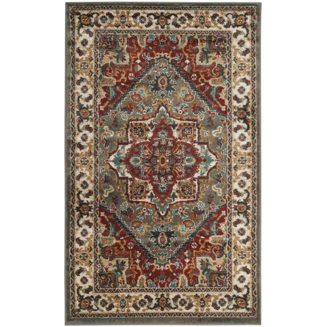 SAFAVIEH Skyler Collection SKY506F Grey Beige / Blue Rug Image 4