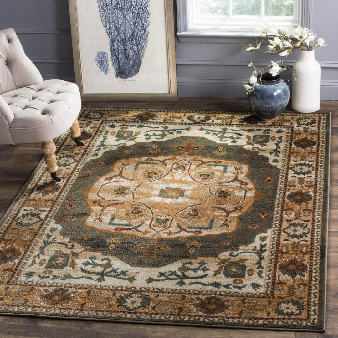 SAFAVIEH Skyler Collection SKY514F Grey Beige / Gold Rug Image 1