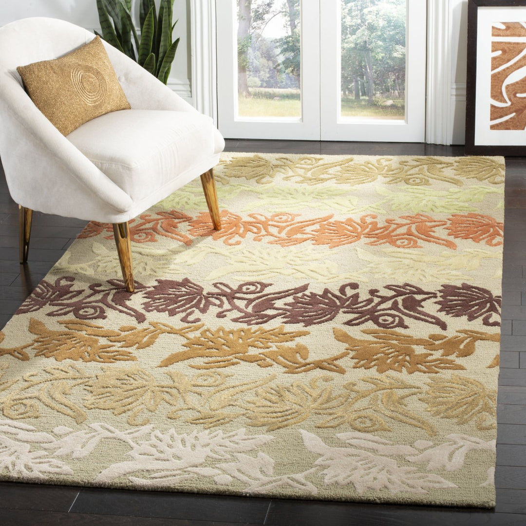 SAFAVIEH Summit Collection SMT295T Teal / Ivory Rug Image 1