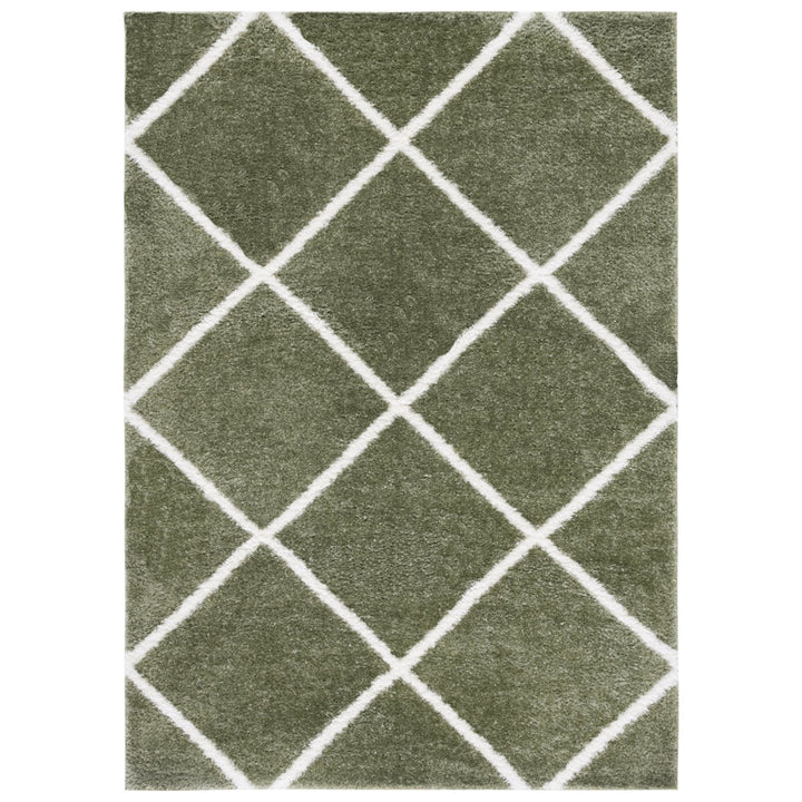 SAFAVIEH Tahoe Shag Collection THO675A White / Silver Rug Image 1