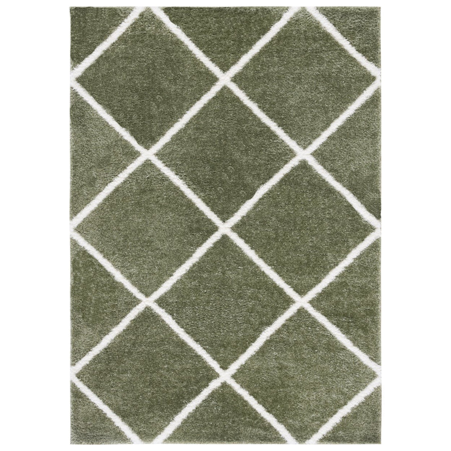 SAFAVIEH Tahoe Shag Collection THO675A White / Silver Rug Image 1