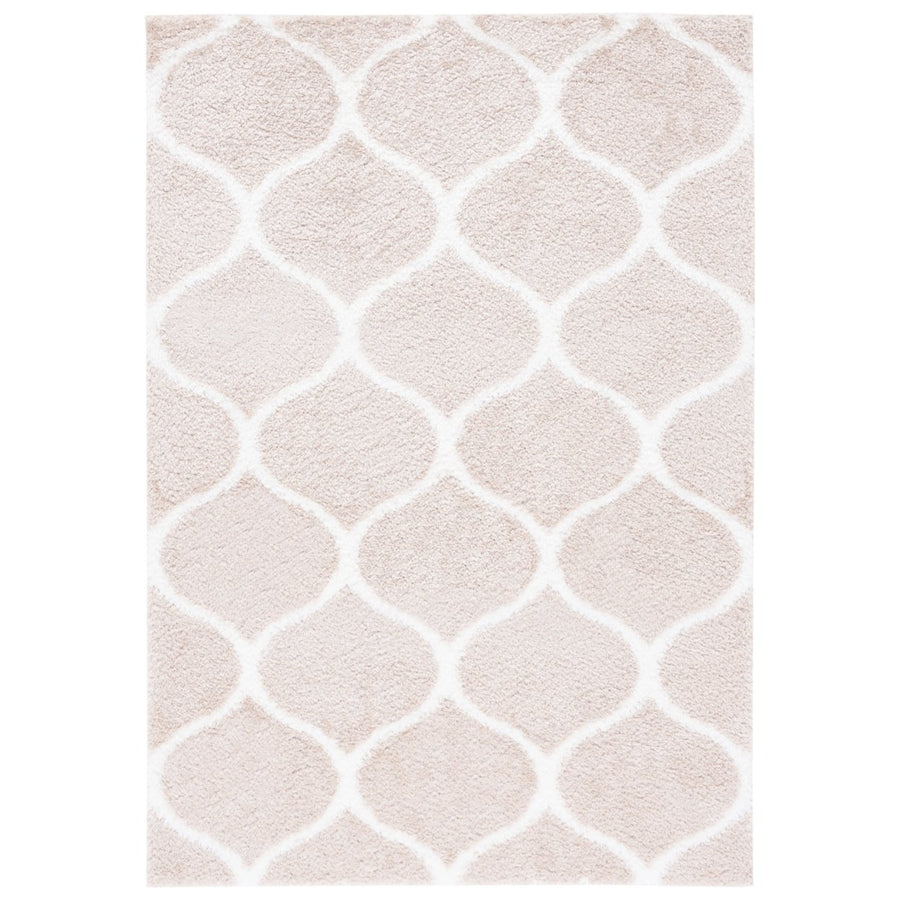 SAFAVIEH Tahoe Shag Collection THO675G Silver / White Rug Image 1