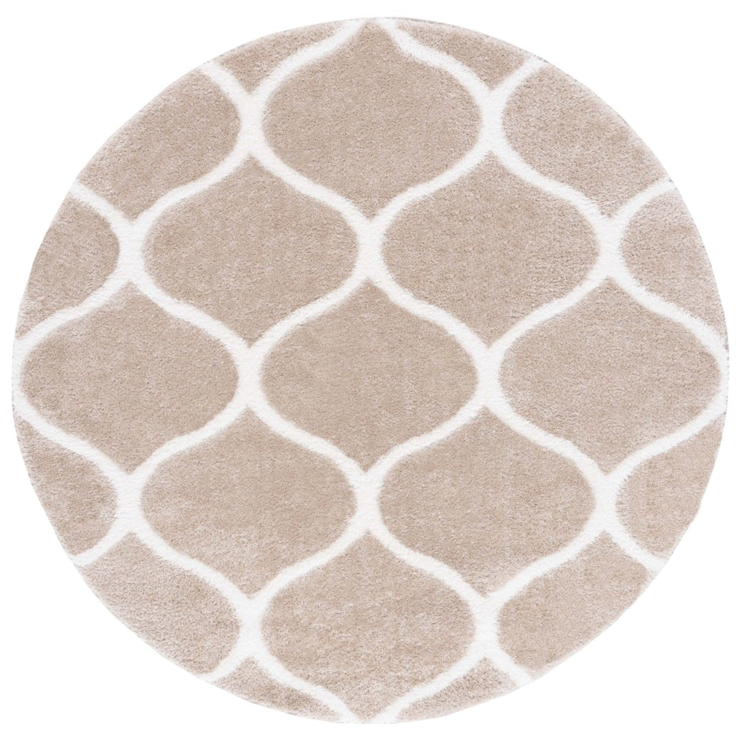 SAFAVIEH Tahoe Shag Collection THO675G Silver / White Rug Image 1