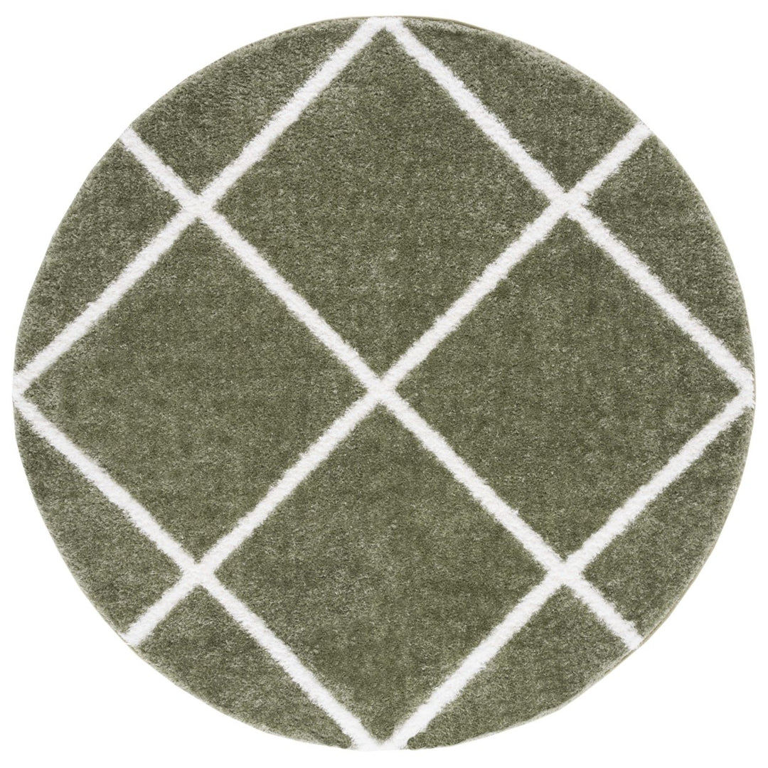 SAFAVIEH Tahoe Shag Collection THO675A White / Silver Rug Image 1