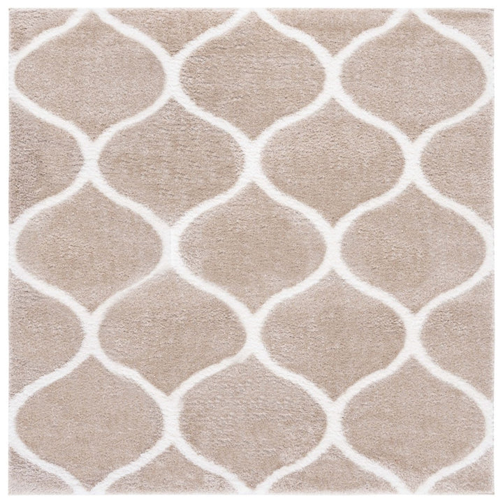 SAFAVIEH Tahoe Shag Collection THO675G Silver / White Rug Image 1