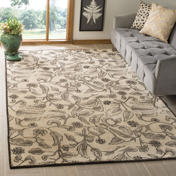 SAFAVIEH Tahoe Shag Collection THO677N Navy / White Rug Image 4